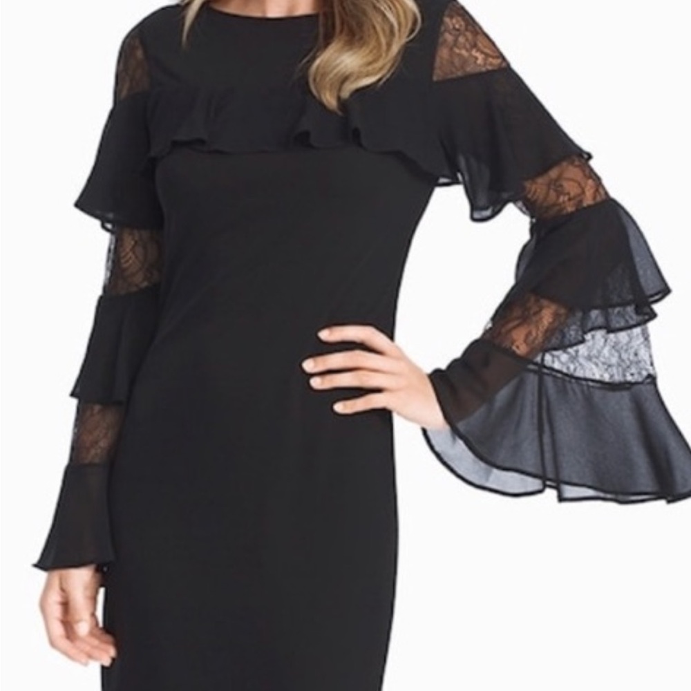 NWT White House Black Market Ruffle & Lace Dress